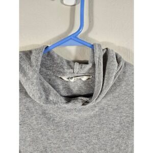 H&M Kids Gray Hoodie‎ Long Sleeve Layered Hem Pullover Top Size 12-14Y